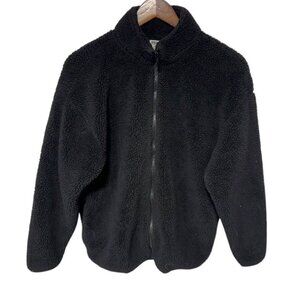 Victoria's Secret PINK Black Teddy Bear Jacket Size Medium